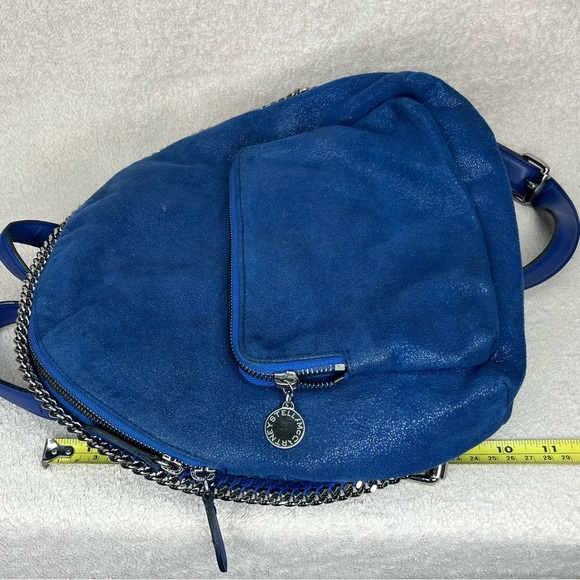 Stella McCartney Falabella Mini Backpack-Blue-Shaggy Deer Faux Suede-Luxury-Boho main image 7